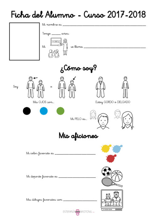 Descarga la ficha del alumno para el nuevo curso | estefaniabrotons.com